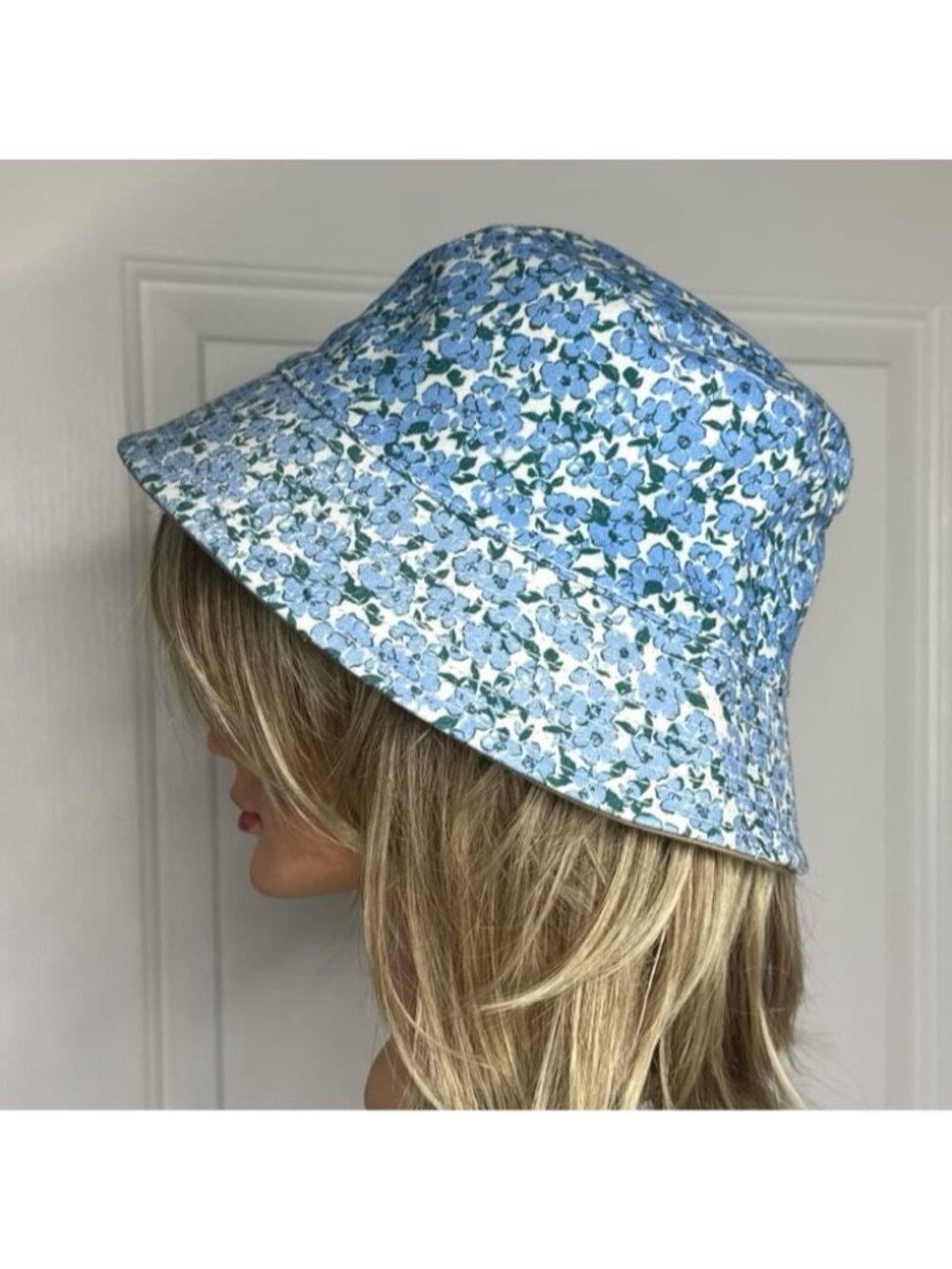 Lane Bryant Reversible Floral Bucket Hat Blue Green NWOT